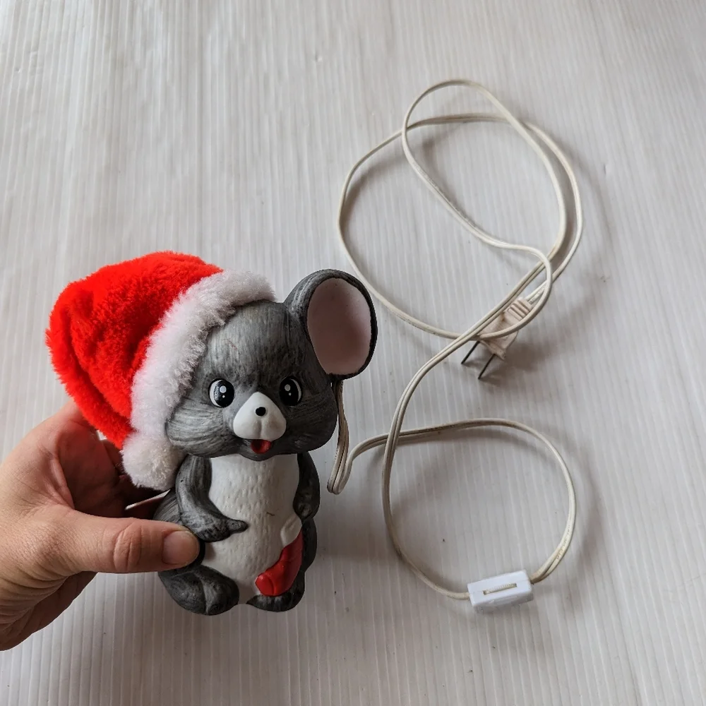 Christmas mouse ceramic night light